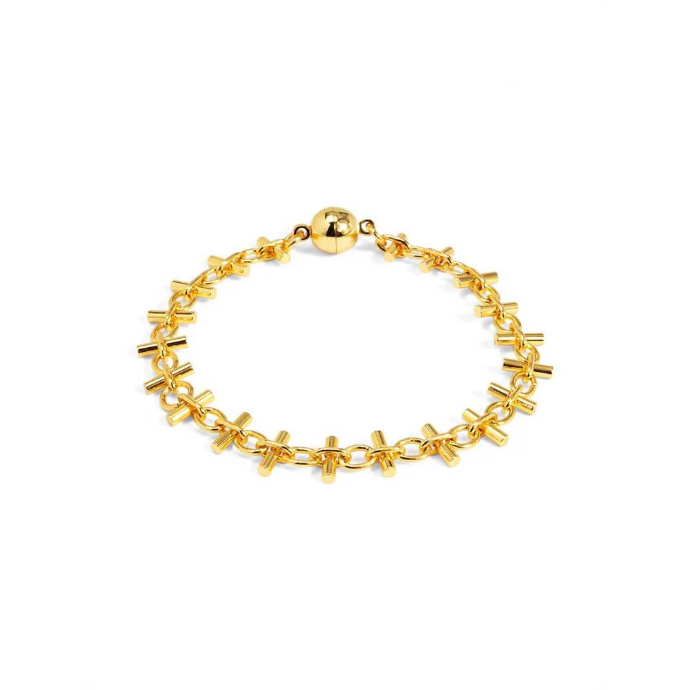NEW RHO bar link magnet bracelet in gold